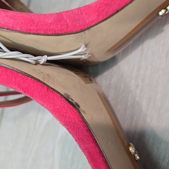 Sam Edelman Women KIT Pink Suede Square Toe Heels Sandals Shoes Sz 8.5M - Picture 8 of 12